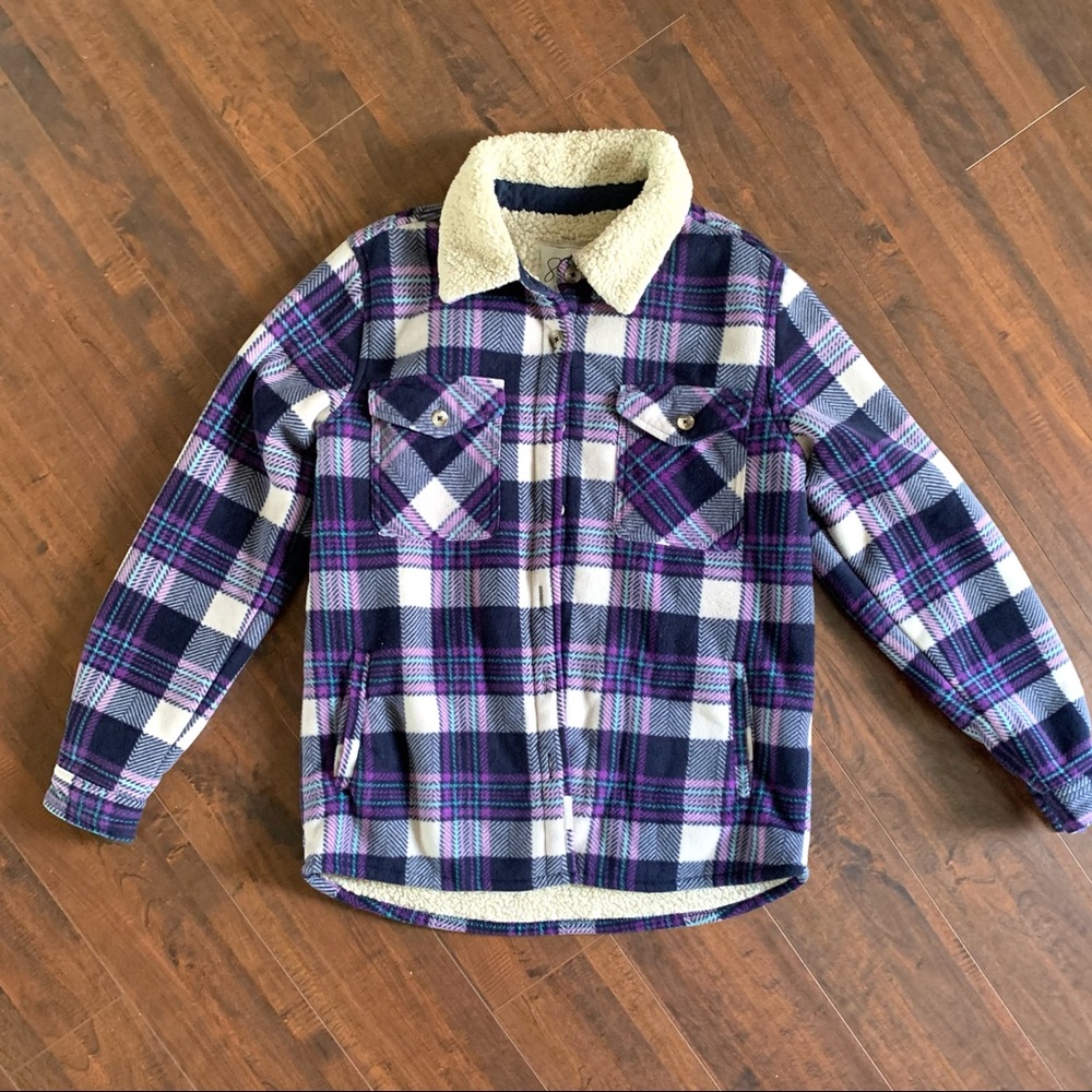 Soho Threads Plush Plaid Shirt Jacket Shacket SZ- Small - Picture 12 of 12